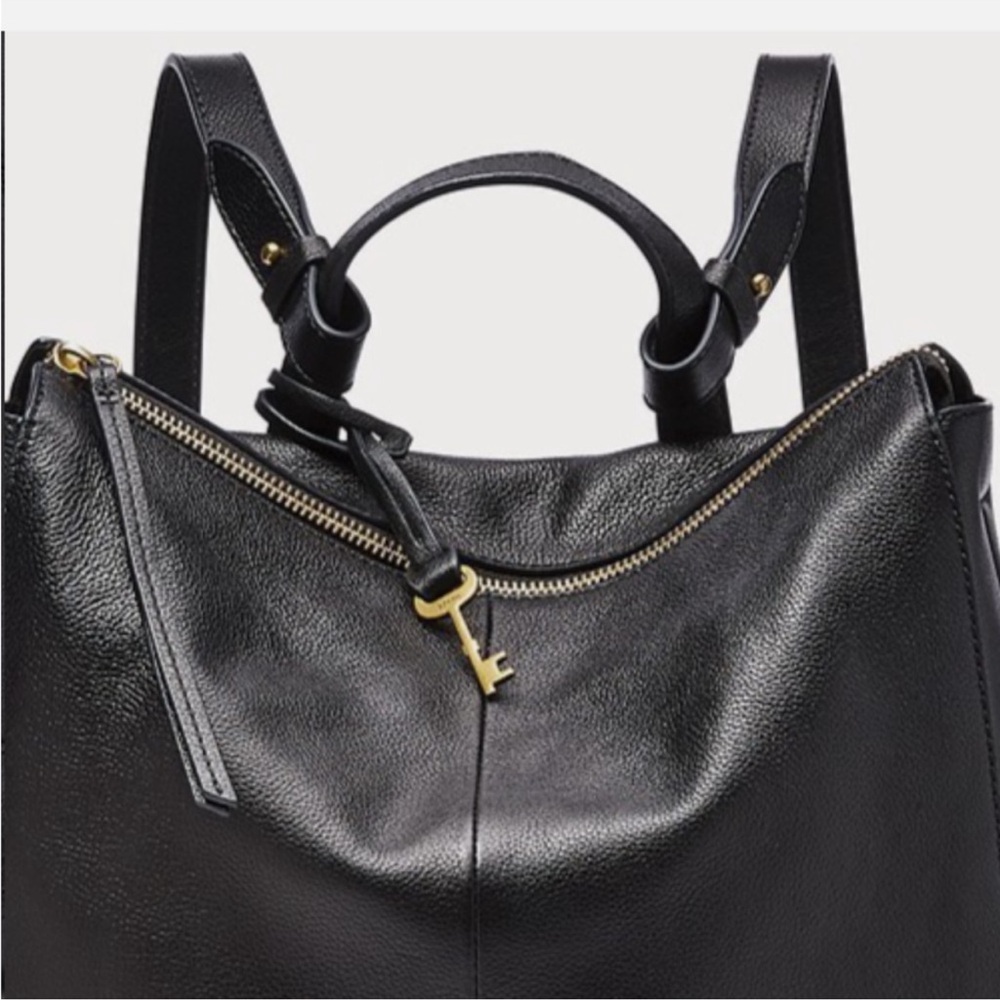 Fossil Black Leather Tote Bag - Picture 11 of 12
